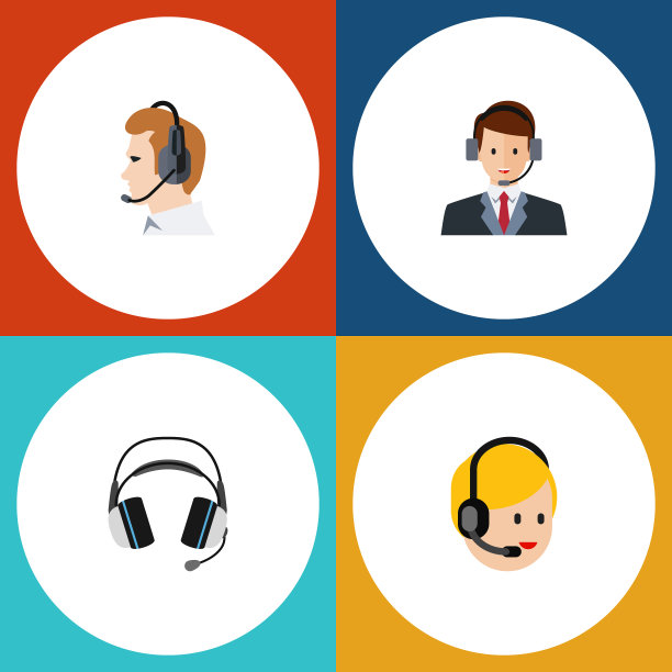 平面图标电话套耳机电话营销图片下载