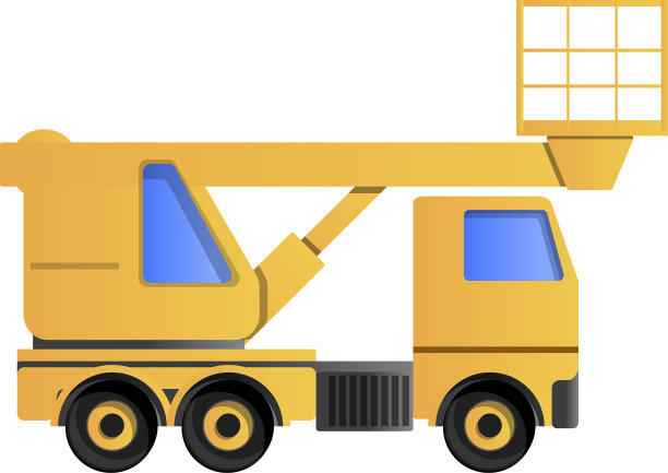 卡通风格的起重卡车图标图片下载