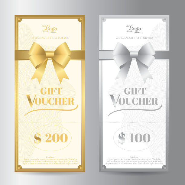 精美肖像礼品券或礼品卡图片下载