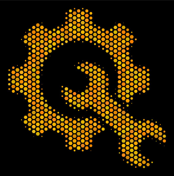 六角半色调服务工具图标图片下载