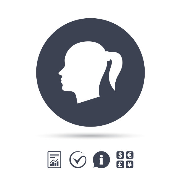 头标志图标女性女性人头图片下载