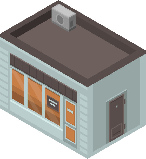 咖啡街店铺图标等距风格图片下载