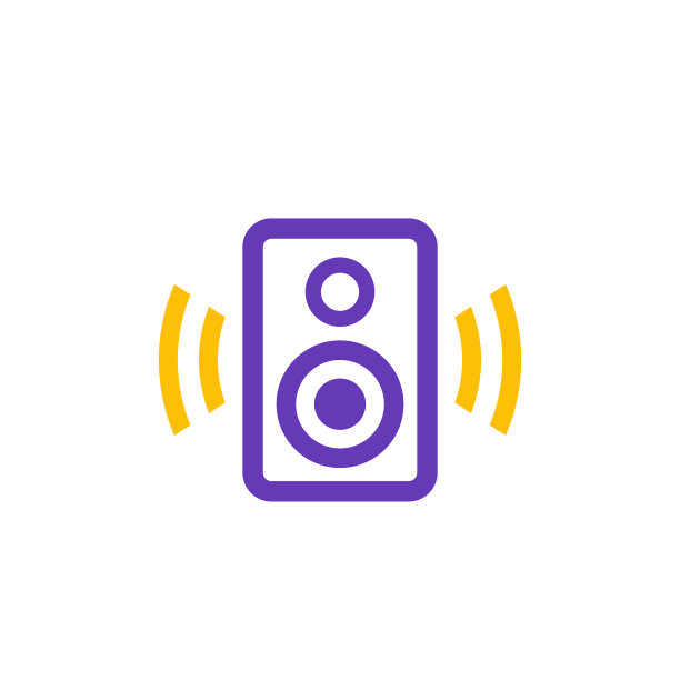 音频扬声器图标上的白色图片下载