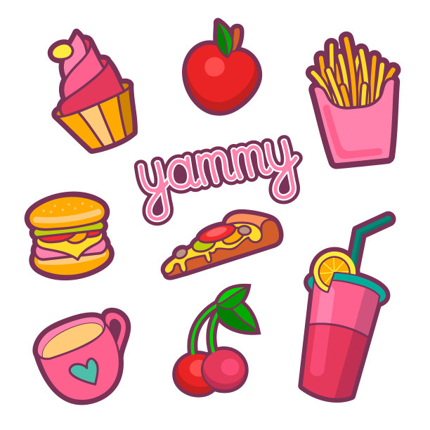 多彩的古怪补丁设置别针时尚图片下载