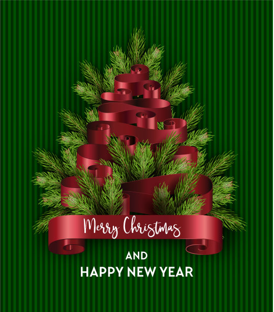 圣诞快乐，松枝冷杉图片下载