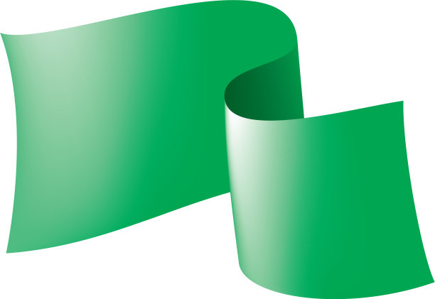 在白底上挥舞着绿旗图片下载