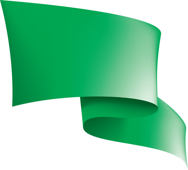 在白底上挥舞着绿旗图片下载