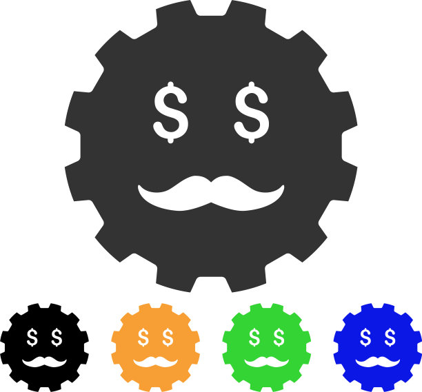 投资者微笑齿轮图标图片下载