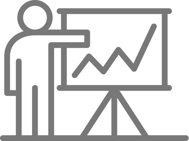 带有演示线条图标的教师或男人图片下载