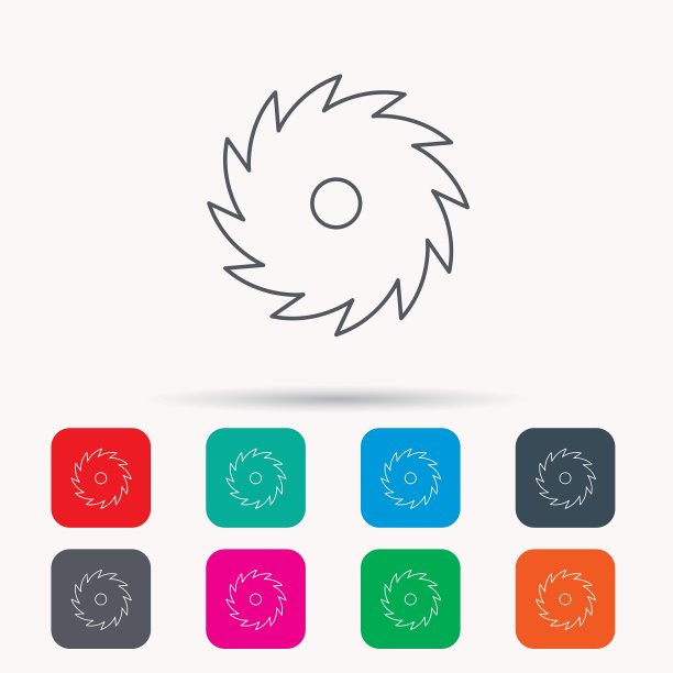 圆锯图标，切割圆盘标志图片下载