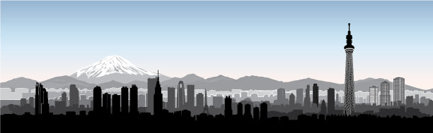 东京城市天际线景观旅游日本背景图片下载