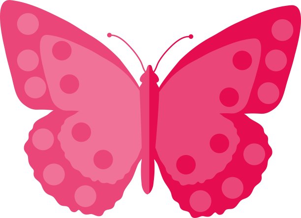 粉红色蝴蝶平面设计孤立在白色上图片下载