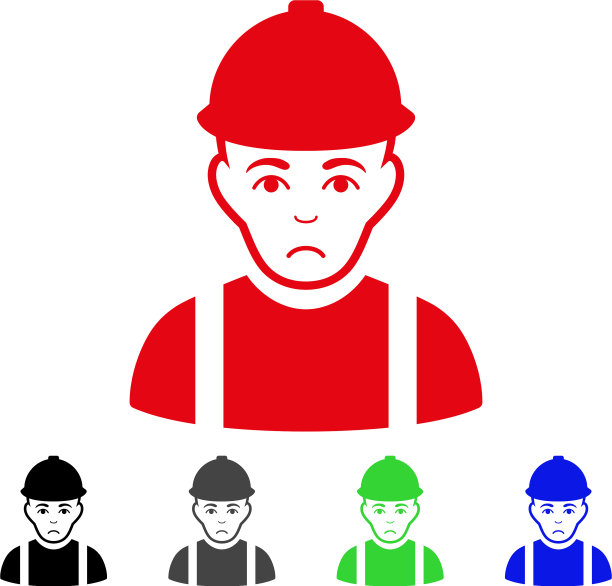 悲伤的工人图标图片下载