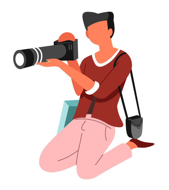 摄影师跪着拍照，相机和记者图片下载
