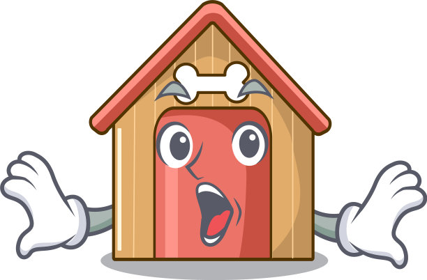 意外狗屋孤立吉祥物卡通图片下载