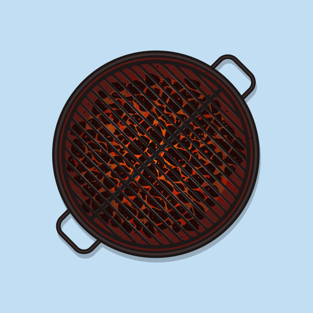烧烤架俯视图图片下载