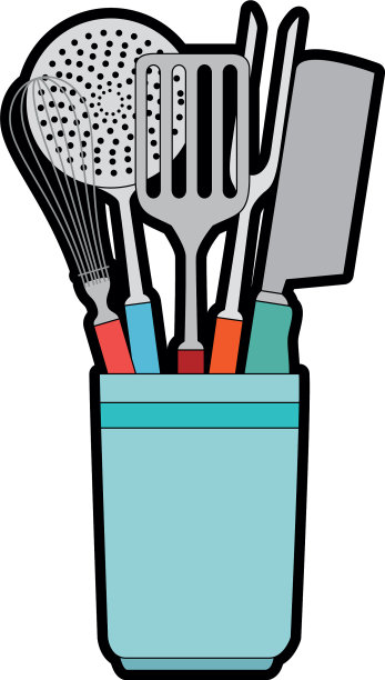 锅与设置餐具图标图片下载