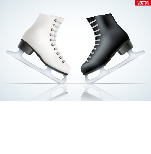 黑色经典花样滑冰鞋图片下载