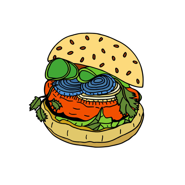 彩色手绘汉堡图片下载
