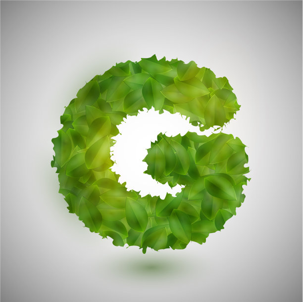 由树叶制成的字母图片下载