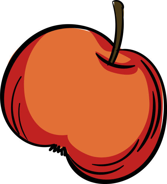 红苹果图标卡通风格图片下载