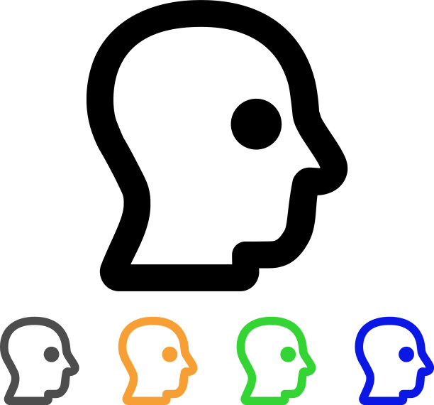 头部轮廓描边图标图片下载