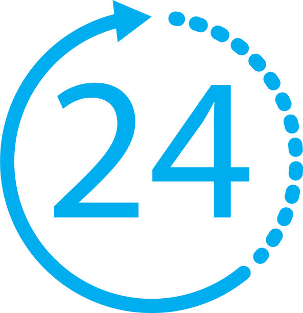 24小时图标在白色背景24小时标志图片下载