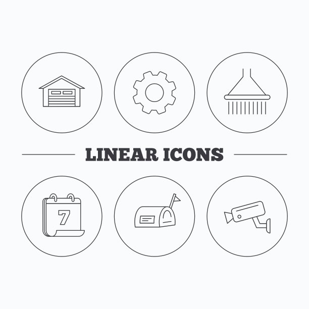 邮箱视频监控和车库图标图片下载