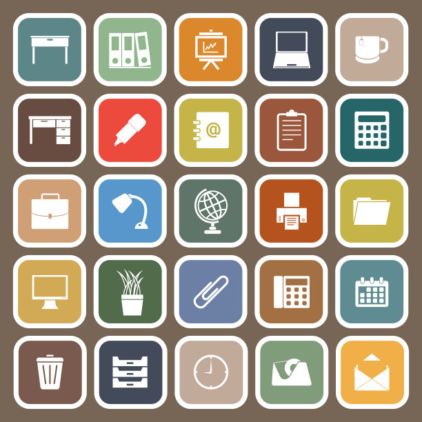 工作空间平面图标上的棕色背景图片下载