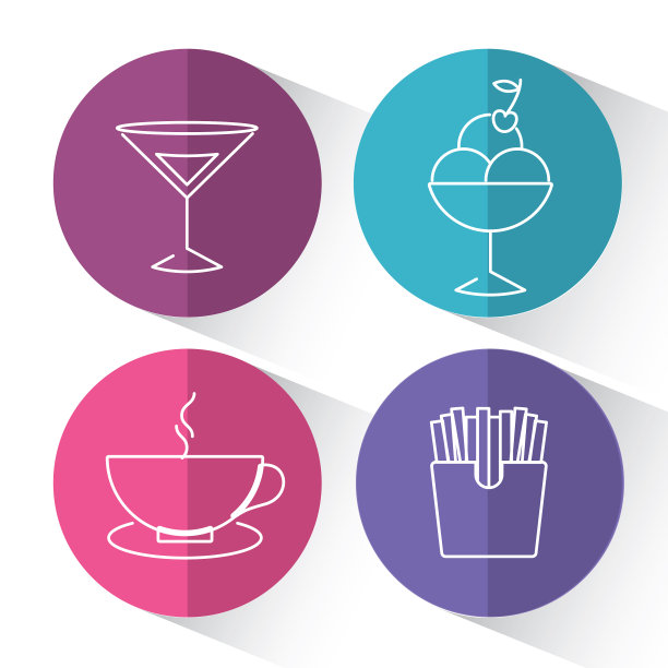 一套快餐和饮料图标图片下载