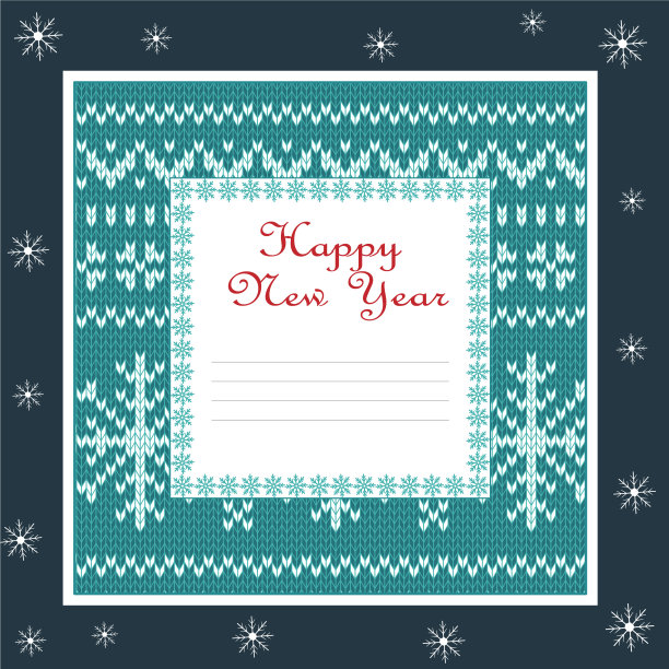 爱尔兰提花图案的方形圣诞卡图片下载