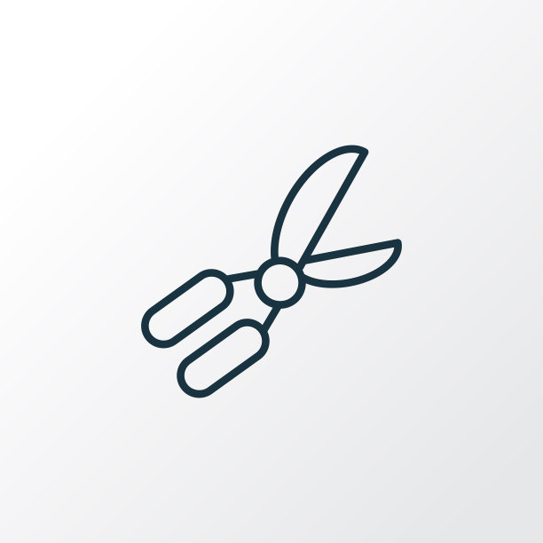 园艺剪刀图标线符号溢价图片下载