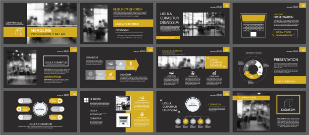 黑金演示模板和图片下载