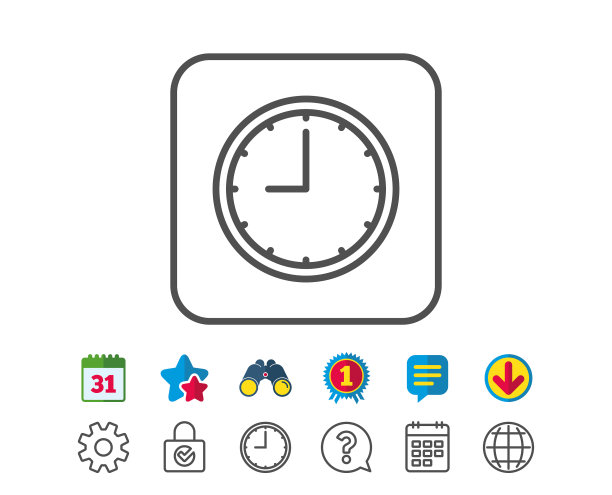 时钟线图标时间或手表标志图片下载