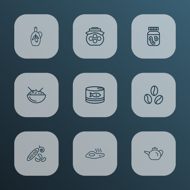 食品图标系列风格设置与油杯图片下载