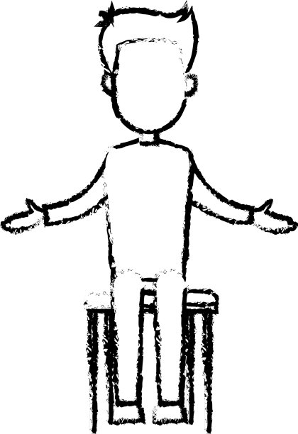 素描商人卡通站在前面图片下载