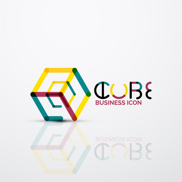 立方体概念logo线条图片下载