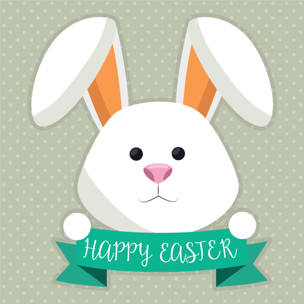 可爱的兔子复活节快乐庆祝图片下载