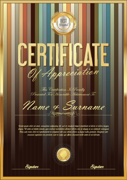 证书复古设计模板08图片下载