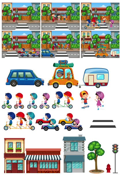 城市元素集图片下载