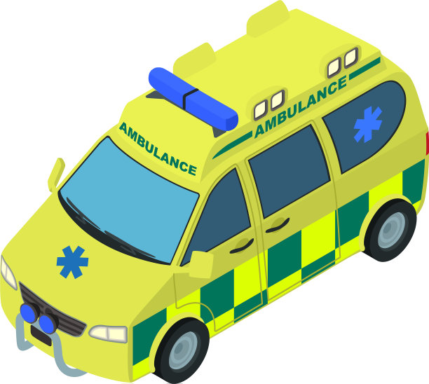 救护车图标等距风格图片下载