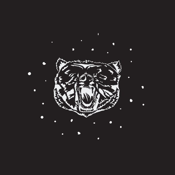 标志，标志，模板，熊头独特的技术图片下载