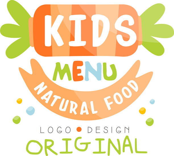 儿童菜单天然食品logo原创多彩图片下载
