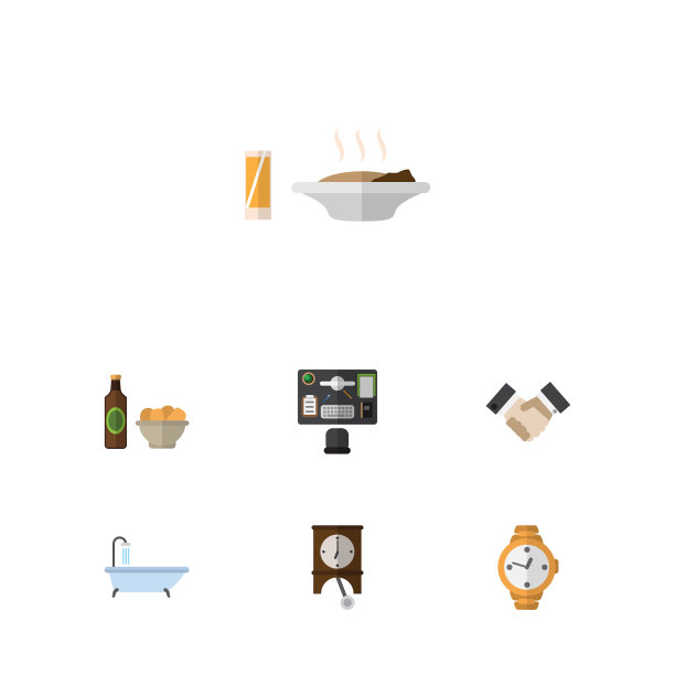 扁平图标生命啤酒与芯片定时器图片下载