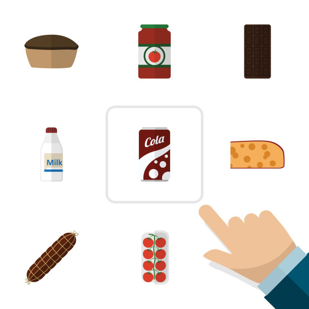 扁平的图标套餐番茄酱熏香肠图片下载