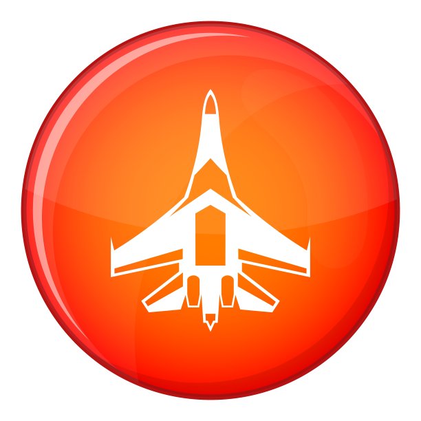 喷气式战斗机图标平面风格图片下载