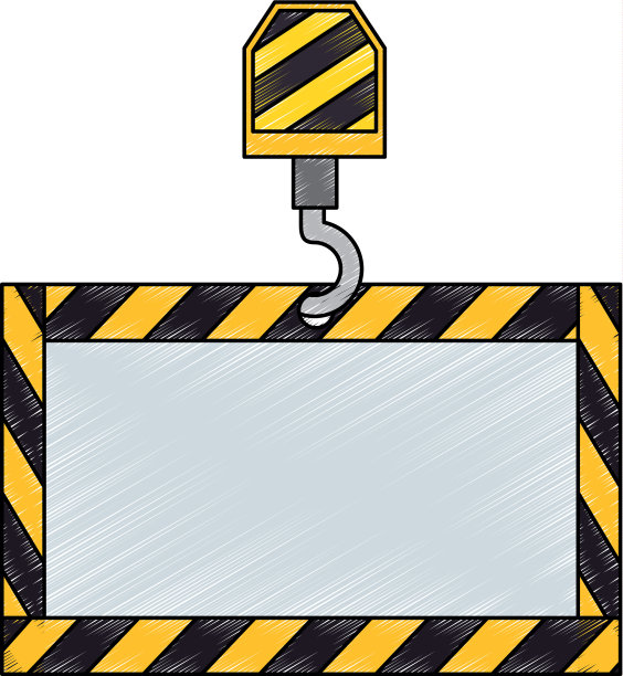 交通信号悬挂在钩式起重机上图片下载