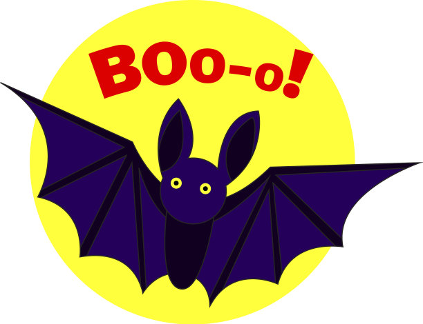 蝙蝠boo标志卡通风格图片下载
