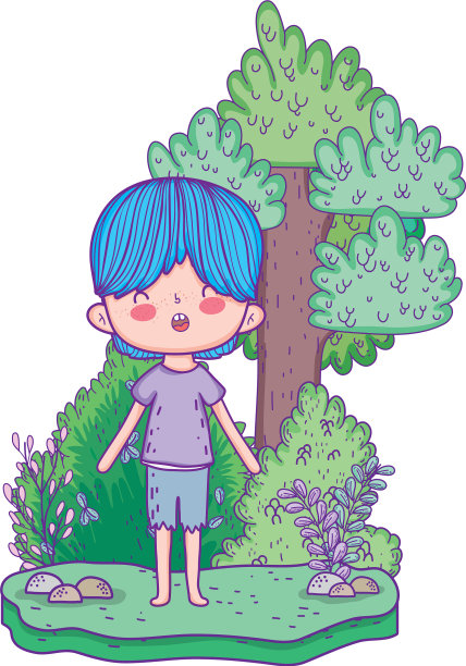 风景里可爱的小男孩图片下载