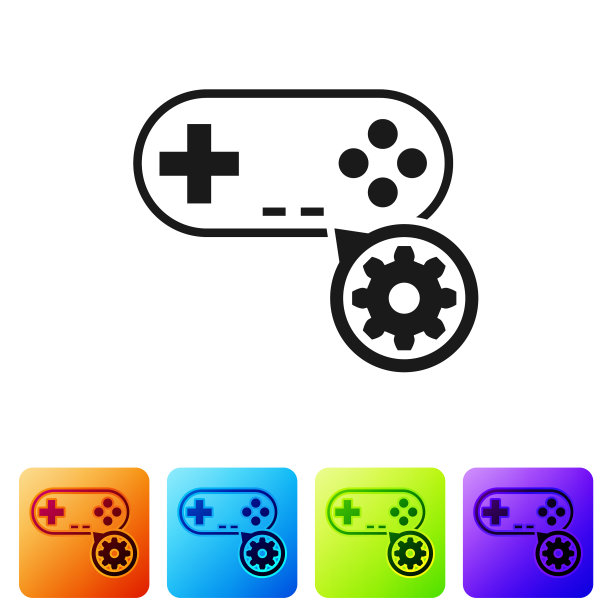 黑色手柄和齿轮图标隔离在白色图片下载